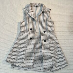 SHEIN Black and White Gingham Vest